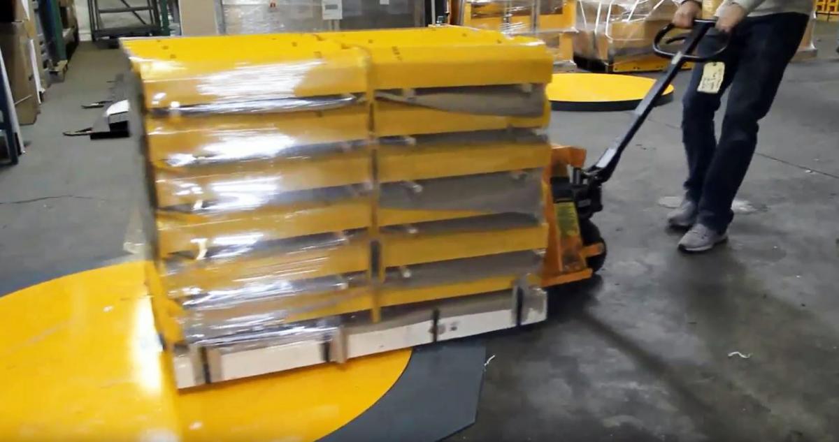 Easily roll on and off with pallet jacks!