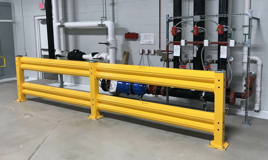 Handle-It yellow guard rails for warehouse protection